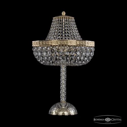 Настольная лампа 19013L4/H/35IV G Bohemia Ivele Crystal прозрачная 2 лампы, основание золотое металл в стиле классика sp