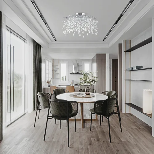 Люстра потолочная Милано-3 23312.700.6.G9.B CR Артемилано прозрачная на 6 ламп, основание хром в стиле флористика современный ветви фото 2