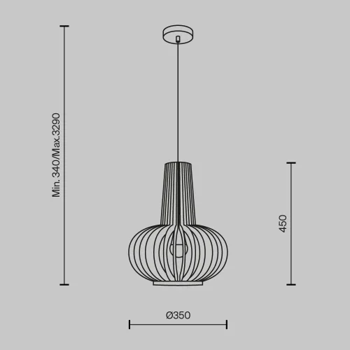 Светильник подвесной Roots MOD193PL-01W Maytoni бежевый 1 лампа, основание чёрное в стиле кантри современный  фото 3