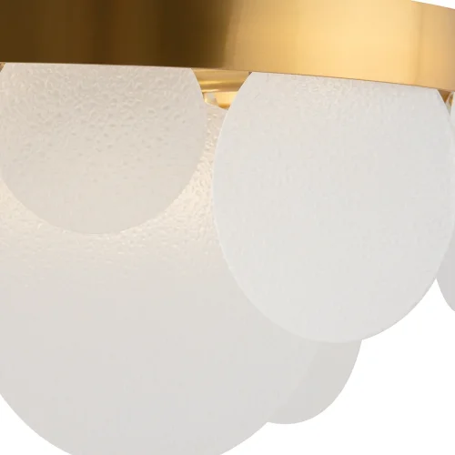 Люстра на штанге Porto FR5104PL-08BS3 Freya белая на 8 ламп, основание латунь в стиле современный 10080  фото 3
