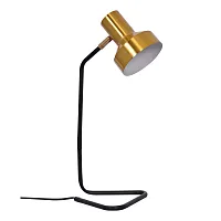Настольная лампа офисная Хоф 497035301 DeMarkt латунь 1 лампа, основание чёрное металл в стиле современный 