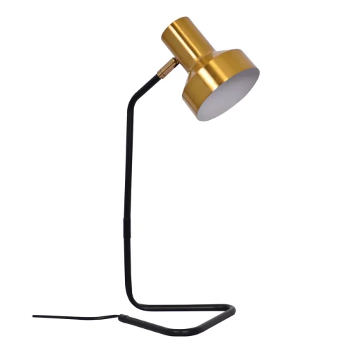 Настольная лампа офисная Хоф 497035301 DeMarkt латунь 1 лампа, основание чёрное металл в стиле современный 