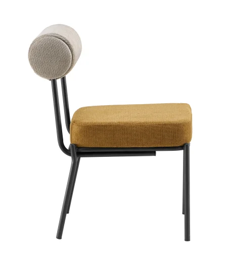 Стул обеденный Ponpoun, бежевый, терракотовый УТ000040465 Stool Group, терракотовый/шенилл, ножки/металл/чёрный, размеры - *830***510*660 фото 3