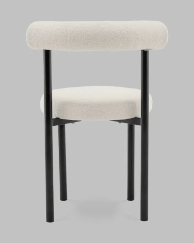 Стул обеденный Флорео букле молочный УТ000041338 Stool Group, белый/букле, ножки/металл/чёрный, размеры - ***** фото 4