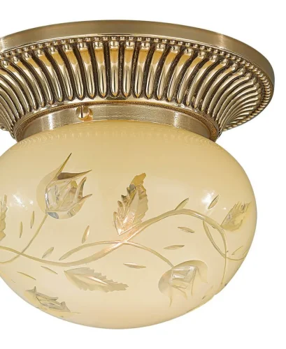 Светильник потолочный PL 7802/1 Reccagni Angelo жёлтый 1 лампа, основание золотое в стиле классический  фото 2