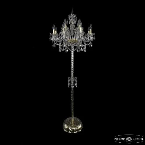 Торшер 1411T2/8+4/195-170 G Bohemia Ivele Crystal sp без плафона 12 ламп, основание золотое в стиле классический
