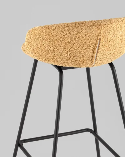 Стул барный Nita, букле охра УТ000040263 Stool Group, жёлтый/букле, ножки/металл/чёрный, размеры - ***** фото 3