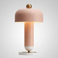 Настольная лампа MEET TAB 212709-23 ImperiumLoft розовая 1 лампа, основание белое мрамор металл в стиле скандинавский 