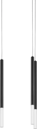 Светильник подвесной LED Tubo L3T747147 Lightstar чёрный на 3 лампы, основание чёрное в стиле минимализм современный трубочки фото 2