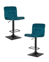 Стул барный набор 2 шт. SET-2 5018-LM DOMINIC, цвет сиденья цвет морской волны велюр (MJ9-99), цвет основания черный Dobrin, /велюр, ножки/металл/чёрный, размеры - 940*1150***420*520 Стул барный набор 2 шт. SET-2 5018-LM DOMINIC, цвет сиденья цвет морской волны велюр (MJ9-99), цвет основания черный Dobrin, /велюр, ножки/металл/чёрный, размеры - 940*1150***420*520