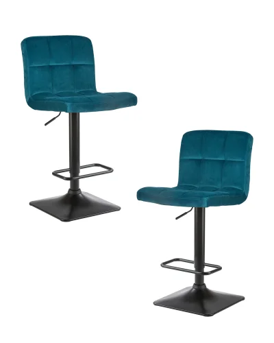 Стул барный набор 2 шт. SET-2 5018-LM DOMINIC, цвет сиденья цвет морской волны велюр (MJ9-99), цвет основания черный Dobrin, /велюр, ножки/металл/чёрный, размеры - 940*1150***420*520 Стул барный набор 2 шт. SET-2 5018-LM DOMINIC, цвет сиденья цвет морской волны велюр (MJ9-99), цвет основания черный Dobrin, /велюр, ножки/металл/чёрный, размеры - 940*1150***420*520