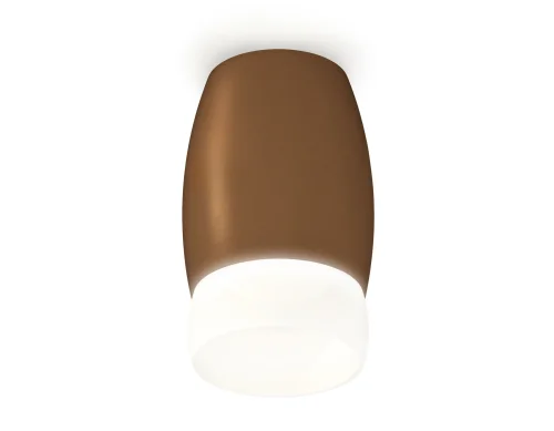 Светильник накладной Techno spot XS1124023 Ambrella light коричневый белый 1 лампа, основание коричневое в стиле современный круглый