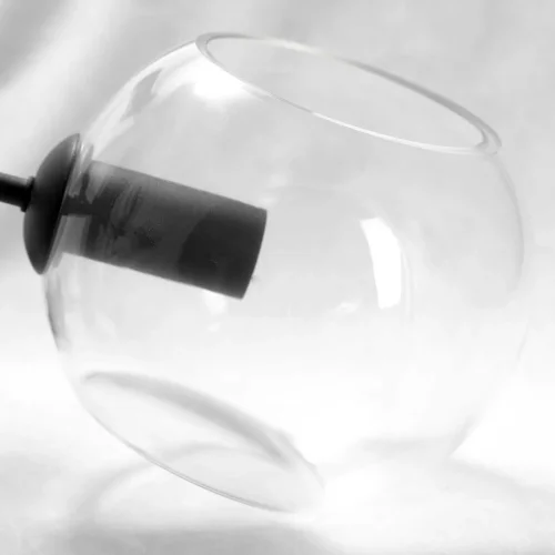 Люстра подвесная Flaming LSP-8163 Lussole прозрачная на 9 ламп, основание чёрное в стиле современный шар фото 7