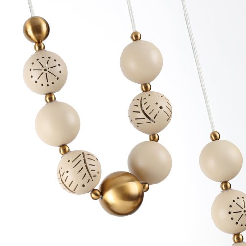 Светильник подвесной Karelia 5444/1B Odeon Light бежевый на 1 лампу, основание латунь в стиле современный эклектика восточный арт-деко фото 6