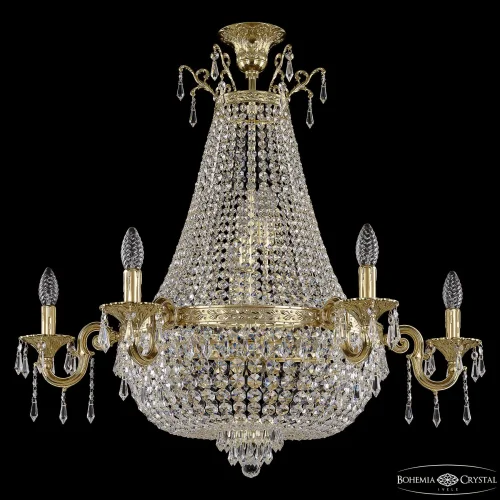 Люстра потолочная 2227H203/6/80IV/Y1 G Bohemia Ivele Crystal без плафона на 12 ламп, основание золотое прозрачное в стиле классический drops