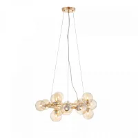 Люстра подвесная Parllaone SL435.203.15 ST-Luce прозрачная янтарная на 15 ламп, основание золотое в стиле современный молекула шар