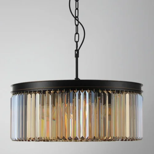 Люстра подвесная Мартин CL332122 Citilux янтарная на 12 ламп, основание коричневое в стиле классический современный  фото 5