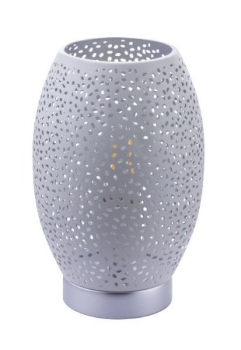 Настольная лампа Narri 24002W Globo белая 1 лампа, основание серебряное металл в стиле современный  фото 2
