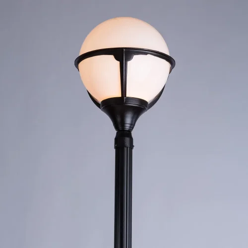 Парковый светильник MONACO A1497PA-1BK Arte Lamp уличный IP44 чёрный 1 лампа, плафон белый в стиле современный E27 фото 2