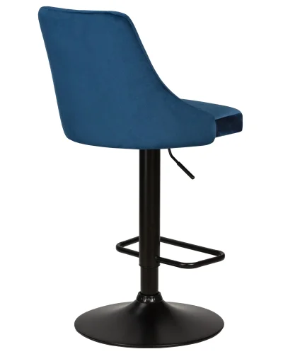 Набор 2 шт Стул барный DOBRIN JOSEPH BLACK (синий велюр (MJ9-117)) цвет сиденья синий велюр (MJ9-117), цвет основания черный Dobrin, синий/экокожа, ножки/металл/, размеры - 890*1100**** фото 5