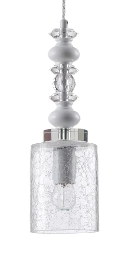 Светильник подвесной MATEO SP1 WHITE Crystal Lux прозрачный на 1 лампу, основание хром в стиле современный фото 2