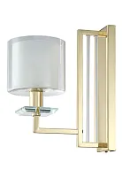 Бра NICOLAS AP1 GOLD/WHITE Crystal Lux белый 1 лампа, основание золотое в стиле модерн 