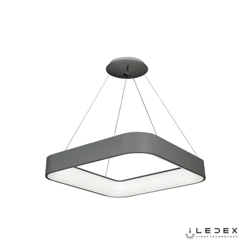 Светильник подвесной LED North 8288D-600-600 GR iLedex серый 1 лампа, основание серое в стиле современный хай-тек квадраты фото 2