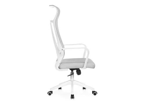 Компьютерное кресло Tilda light gray / white 15628 Woodville, серый/сетка, ножки/пластик/белый, размеры - *1250***650*600 фото 4