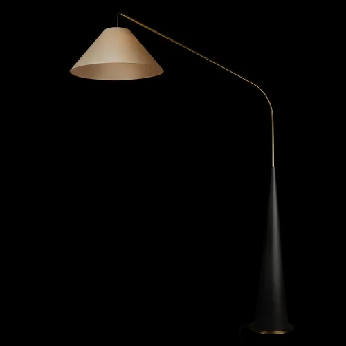 Торшер Бобби / Bobbie 10570F Black LOFT IT белый на 1 лампу, основание бронзовое чёрное в стиле кантри винтаж фото 3