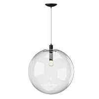 Светильник подвесной 0869PLC-1BK Milosh Tendence прозрачный 1 лампа, основание чёрное в стиле современный шар