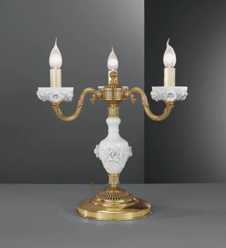 Настольная лампа P 9111/3 Reccagni Angelo без плафона на 3 лампы, основание золотое латунь металл в стиле классический 