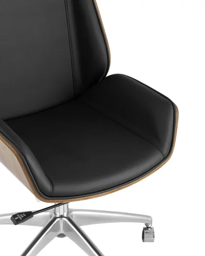 Кресло руководителя TopChairs Crown, черное УТ000030886 Stool Group, чёрный/экокожа, ножки/металл/хром, размеры - ****600*640 фото 4