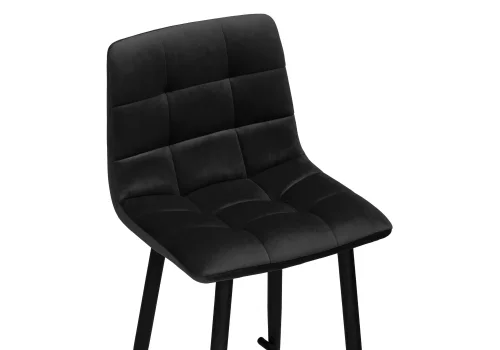 Полубарный стул Чилли К черный / черный 533171 Woodville, чёрный/велюр, ножки/металл/чёрный, размеры - ****430*420 фото 5