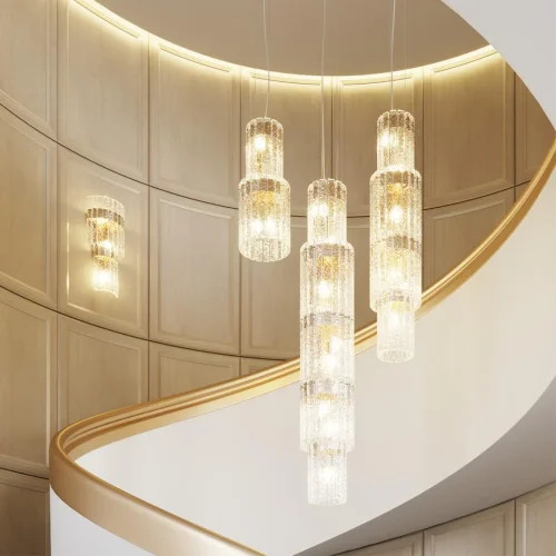 Бра Merkale 4938/3W Odeon Light прозрачный на 3 лампы, основание матовое золото в стиле современный фото 3