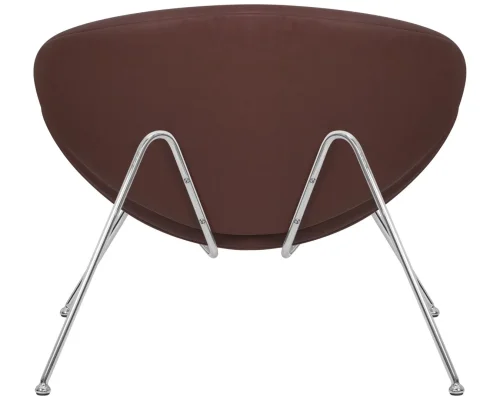 Кресло дизайнерское 72-LMO EMILY, цвет сиденья коричневый (YP5), цвет основания хромированная сталь Dobrin, коричневый/винил, ножки/металл/хром, размеры - ****810*780 фото 5