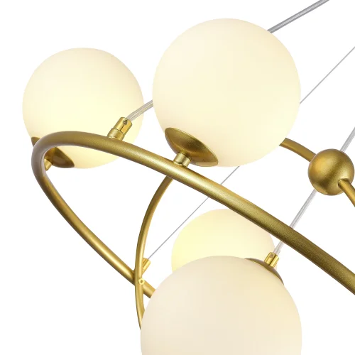 Люстра подвесная Artu SLE2210-203-06 Evoluce белая на 6 ламп, основание золотое в стиле современный молекула фото 3