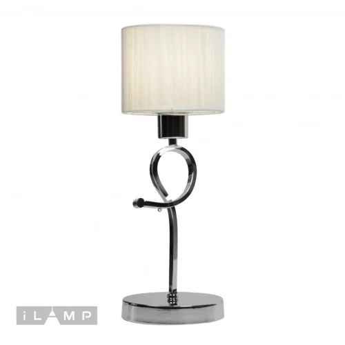 Настольная лампа Bella RM1029/1T CR iLamp белая 1 лампа, основание хром металл в стиле современный американский  фото 3