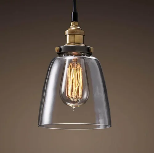 Светильник подвесной Single V1651-1P Moderli прозрачный 1 лампа, основание чёрное в стиле лофт  фото 2