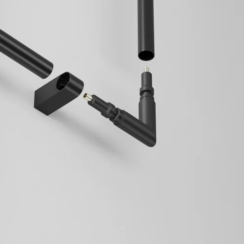 L-образный коннектор для штанговой системы Axity CA006EC-B Maytoni чёрный в стиле современный хай-тек для светильников серии Axity Maytoni axity штанговая фото 6