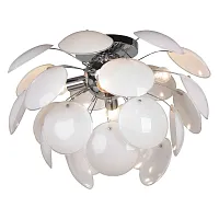 Люстра потолочная  MATTINA LSQ-4303-04 Lussole белая на 4 лампы, основание хром в стиле современный 