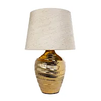 Настольная лампа Korfu A4003LT-1GO Arte Lamp бежевая 1 лампа, основание золотое керамика в стиле классический 