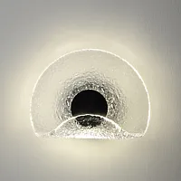 Бра LED WAVE AP6W LED TRANSPARENT Crystal Lux прозрачный на 1 лампу, основание чёрное в стиле современный 