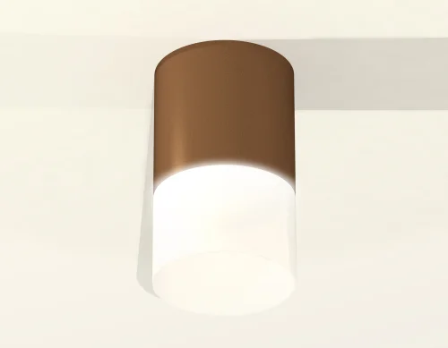 Светильник накладной Techno spot XS6304042 Ambrella light белый коричневый 1 лампа, основание коричневое в стиле модерн круглый фото 2