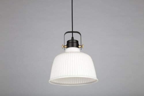 Светильник подвесной Zamora OML-28206-01 Omnilux белый 1 лампа, основание чёрное в стиле современный  фото 3