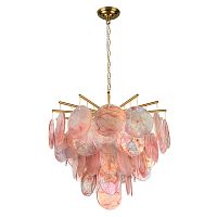 Люстра подвесная Лолли / Lolly 10492/600 Pink LOFT IT розовая на 6 ламп, основание бронзовое в стиле современный 