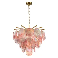Люстра подвесная Лолли / Lolly 10492/600 Pink LOFT IT розовая на 6 ламп, основание бронзовое в стиле современный Люстра подвесная Лолли / Lolly 10492/600 Pink LOFT IT розовая на 6 ламп, основание бронзовое в стиле современный