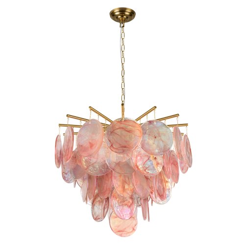 Люстра подвесная Лолли / Lolly 10492/600 Pink LOFT IT розовая на 6 ламп, основание бронзовое в стиле современный Люстра подвесная Лолли / Lolly 10492/600 Pink LOFT IT розовая на 6 ламп, основание бронзовое в стиле современный
