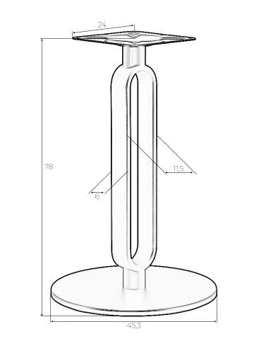 Подстолье обеденное 8701-LMS ELAN BLACK Dobrin столешница из фото 3