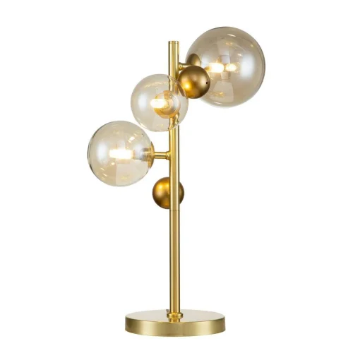 Настольная лампа Intero V000228 Indigo янтарная 3 лампы, основание золотое металл в стиле современный 