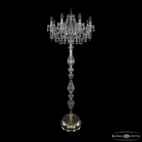 Торшер 1403T1/8/195-160 G Bohemia Ivele Crystal sp без плафона 8 ламп, основание золотое в стиле классический
